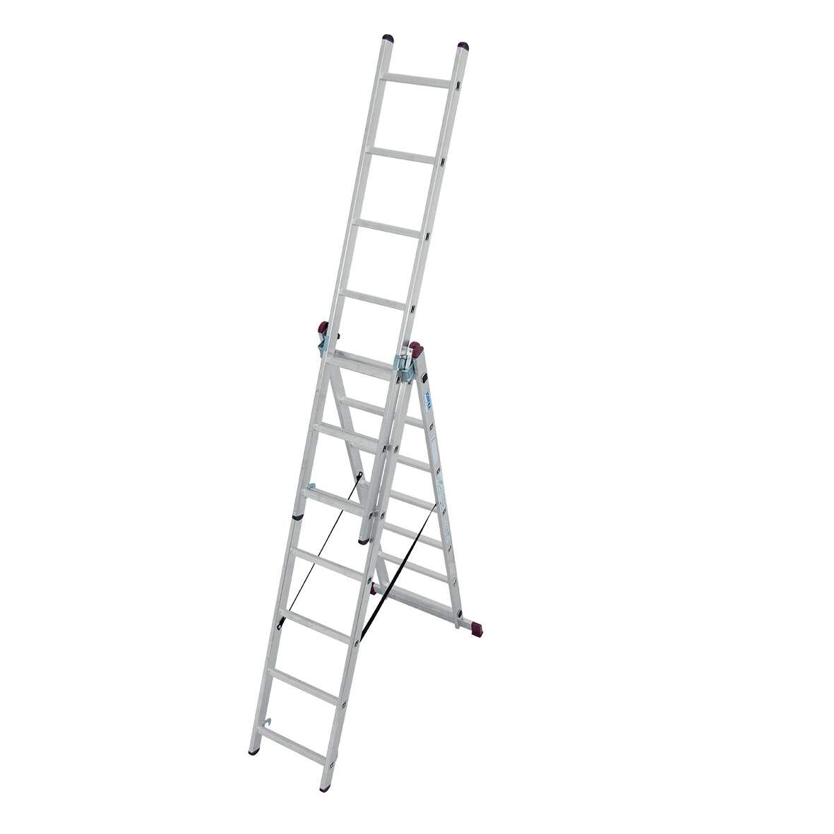 KRAUSE Vielzweckleiter 3x9 Sprossen 250cm/530cm 13,5kg
