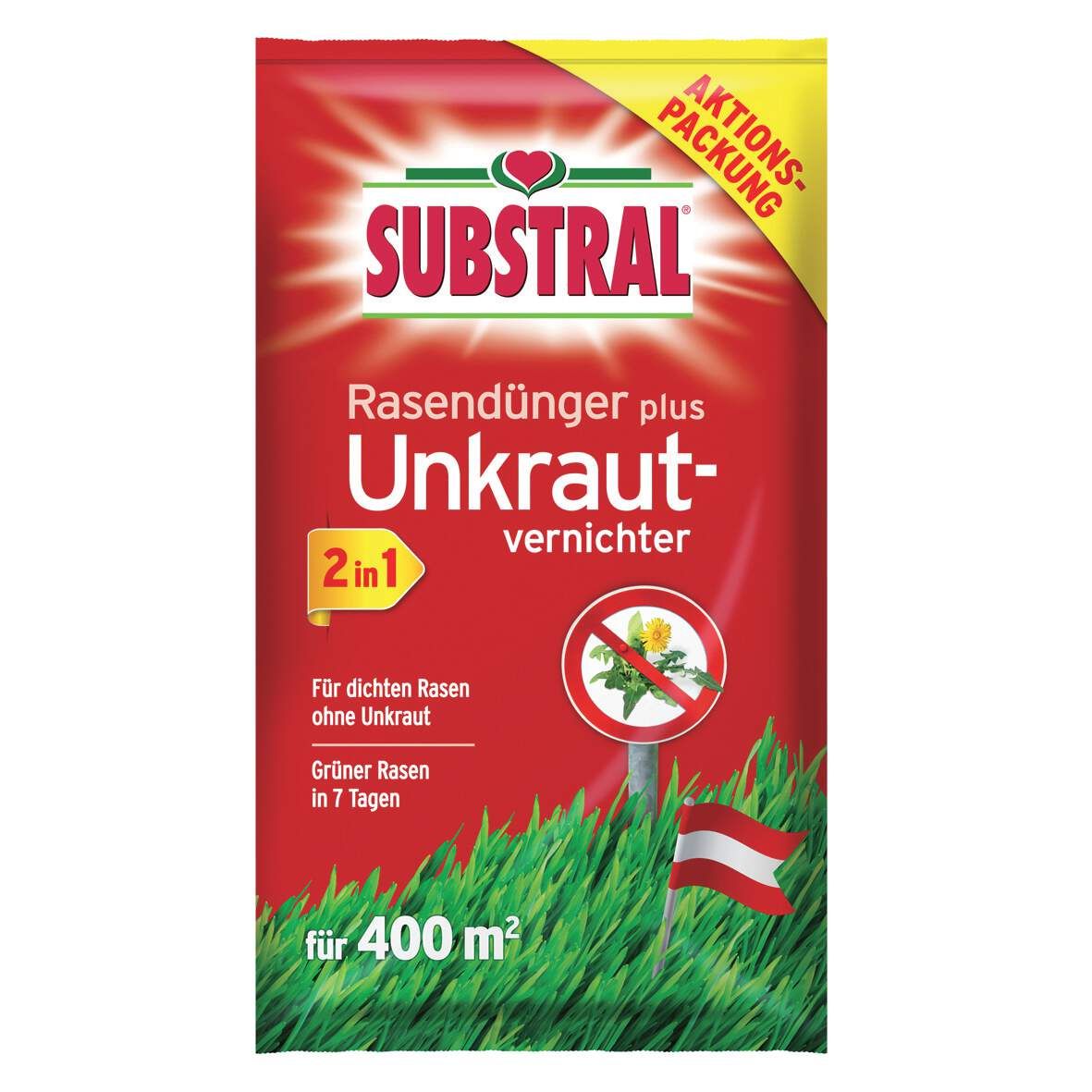 SUBSTRAL Rasendünger plus Unkrautvernichter 14kg für 400m²