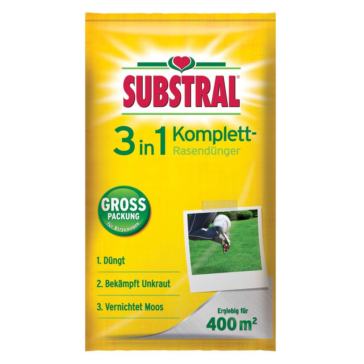 SUBSTRAL Komplett-Rasendünger 3in1 14kg für 400m2