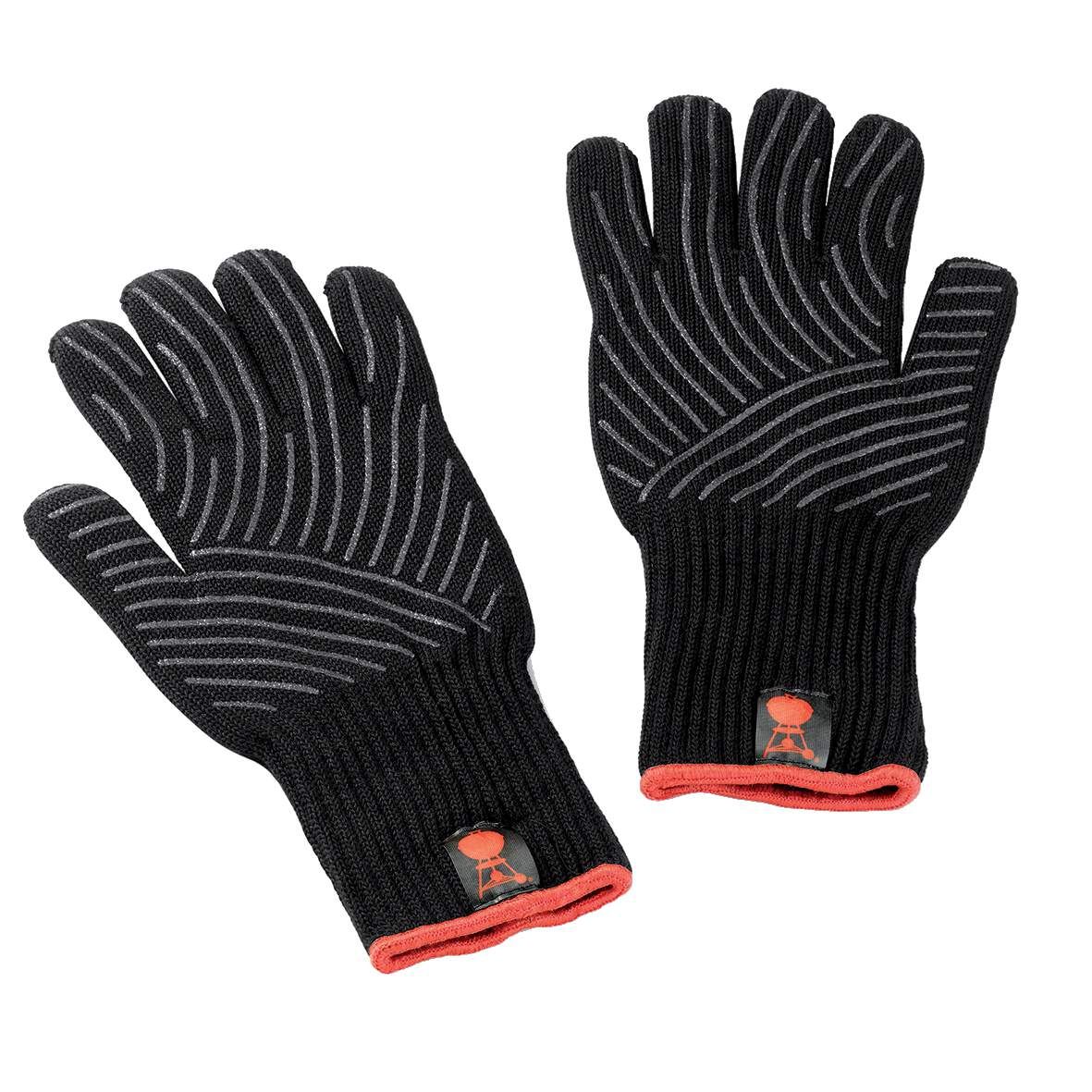 WEBER Grillhandschuh-Set (S/M) mit Silikon-Griffflächen, schwarz MEGASALE