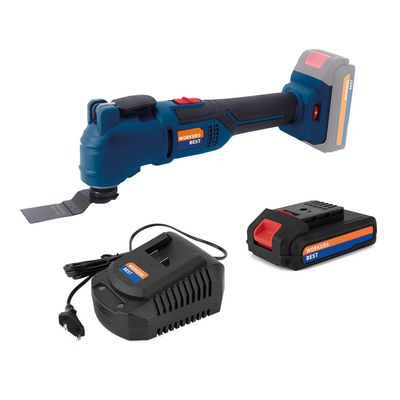 WORKERS BE Akku-Multifunktionswerkzeug WB 18V-MFW CPF+2,0 Ah-Startkit