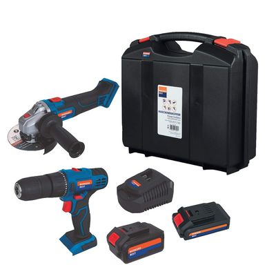 WORKERS BE Akku-Maschinenset WB-18V CPF 4tlg + 2,0 Ah-Akku + Koffer