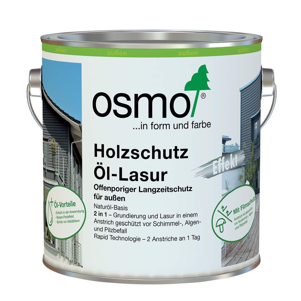 OSMO COLOR Holzschutzöllasur Effekt 2,5L Graphitsilber 1142