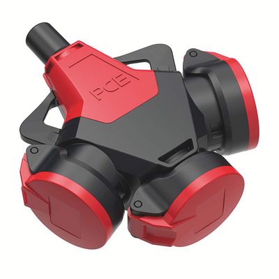 PCE Gummi-3-Wegekupplung Taurus2 nat mit Klappdeckel IP54