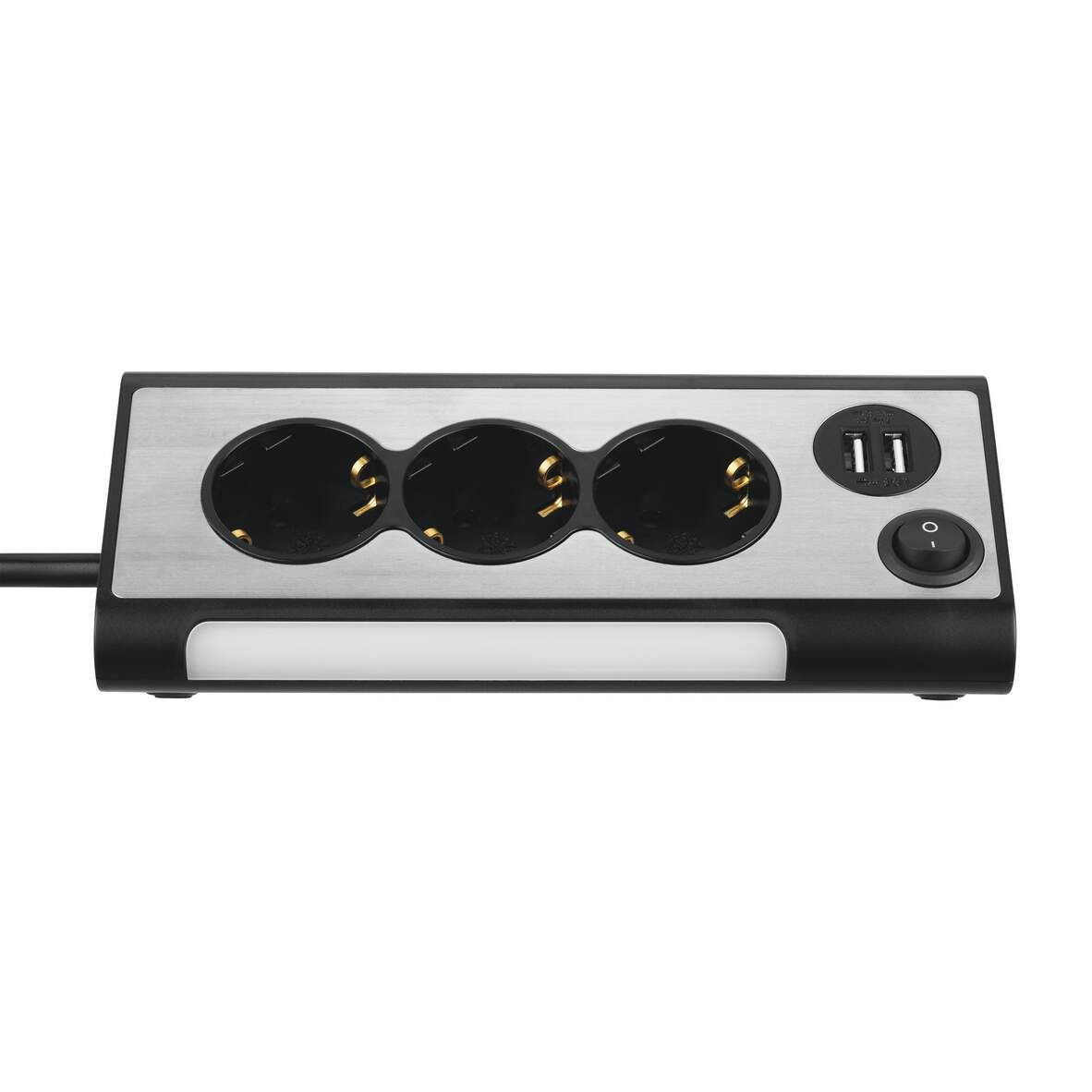 REV Steckdosenleiste LIGHT 3x Schu + 2x USB mit Schalter