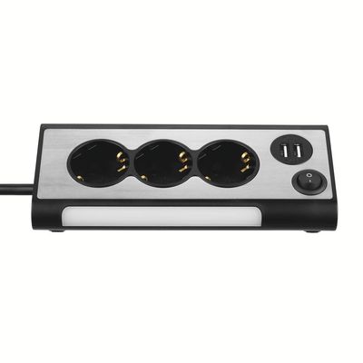 REV Steckdosenleiste LIGHT 3x Schu + 2x USB mit Schalter