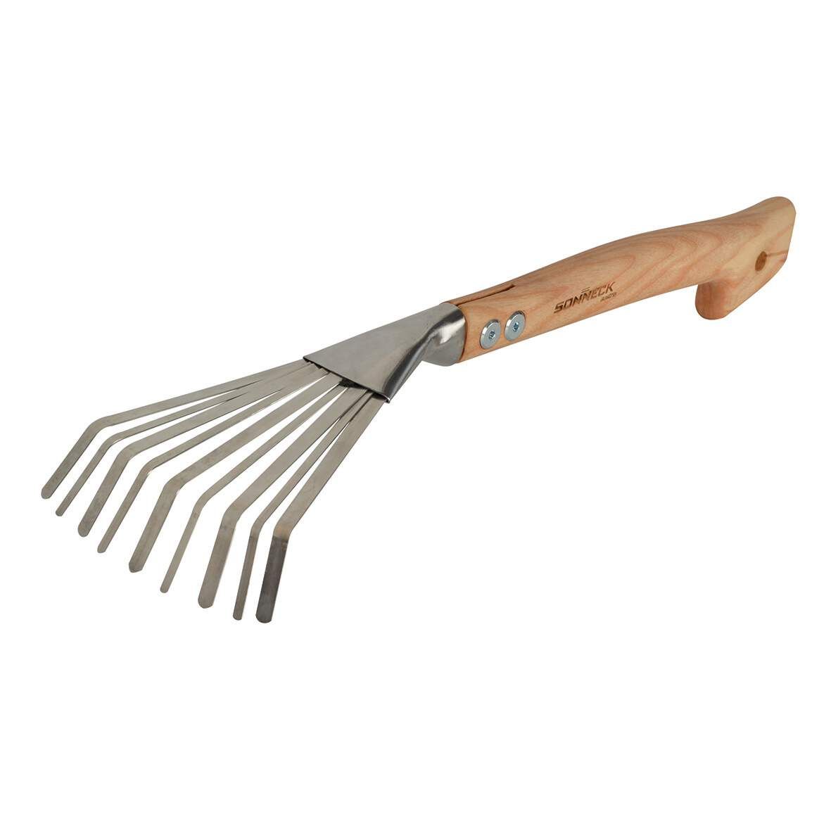 SONNECK Hochbeet-Laubrechen mit Hartholzstiel