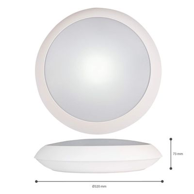SHADA LED Wand-/Deckenleuchte 15W 2050lm IP66 mit HF-Sensor CCT