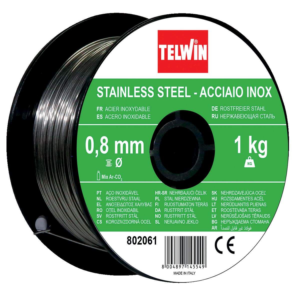 TELWIN Edelstahl-Schweißdraht 0,8mm 1 kg Spule