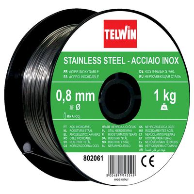 TELWIN Edelstahl-Schweißdraht 0,8mm 1 kg Spule