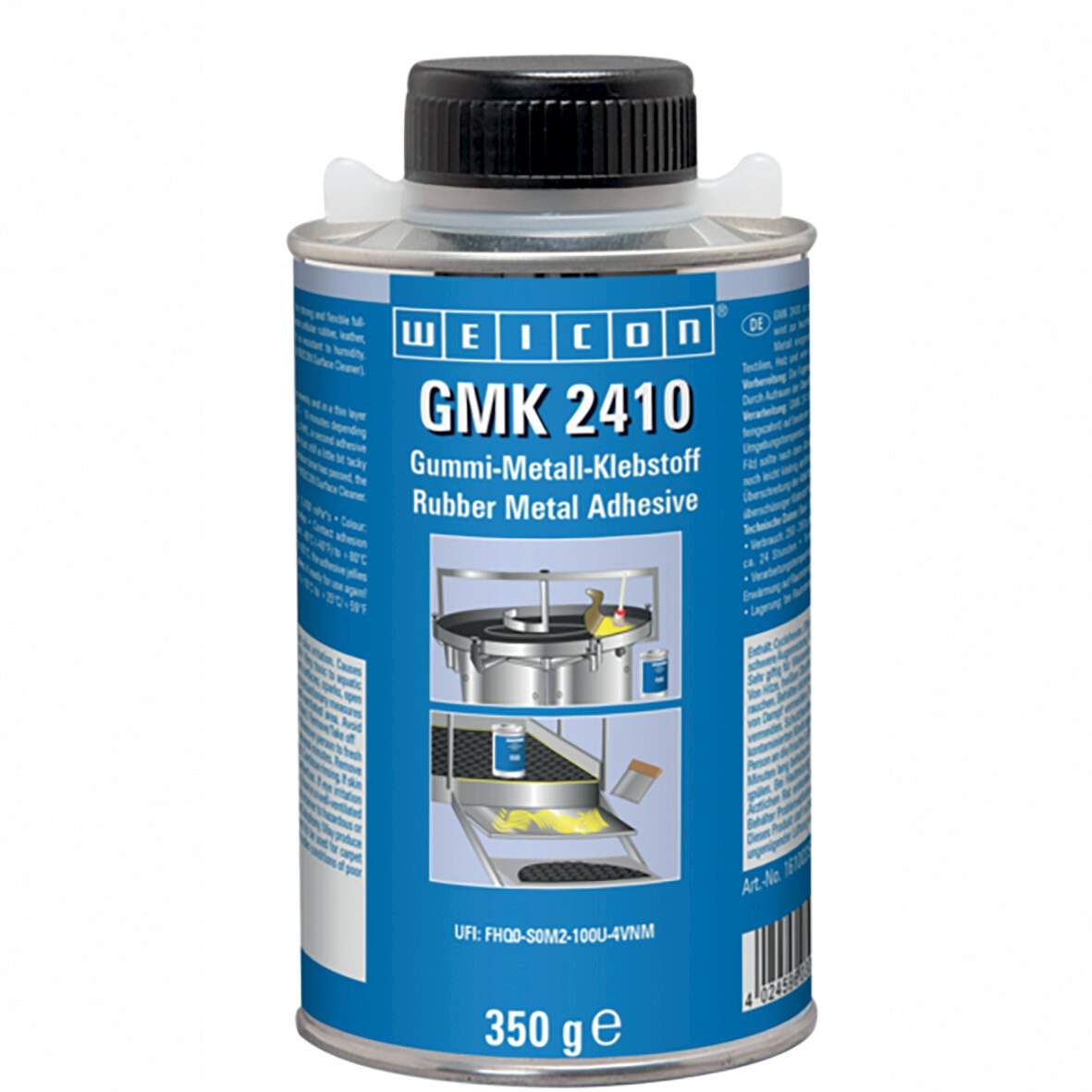 WEICON Gummi-Metall-Klebstoff 350g GMK 2410 , Pinseldose