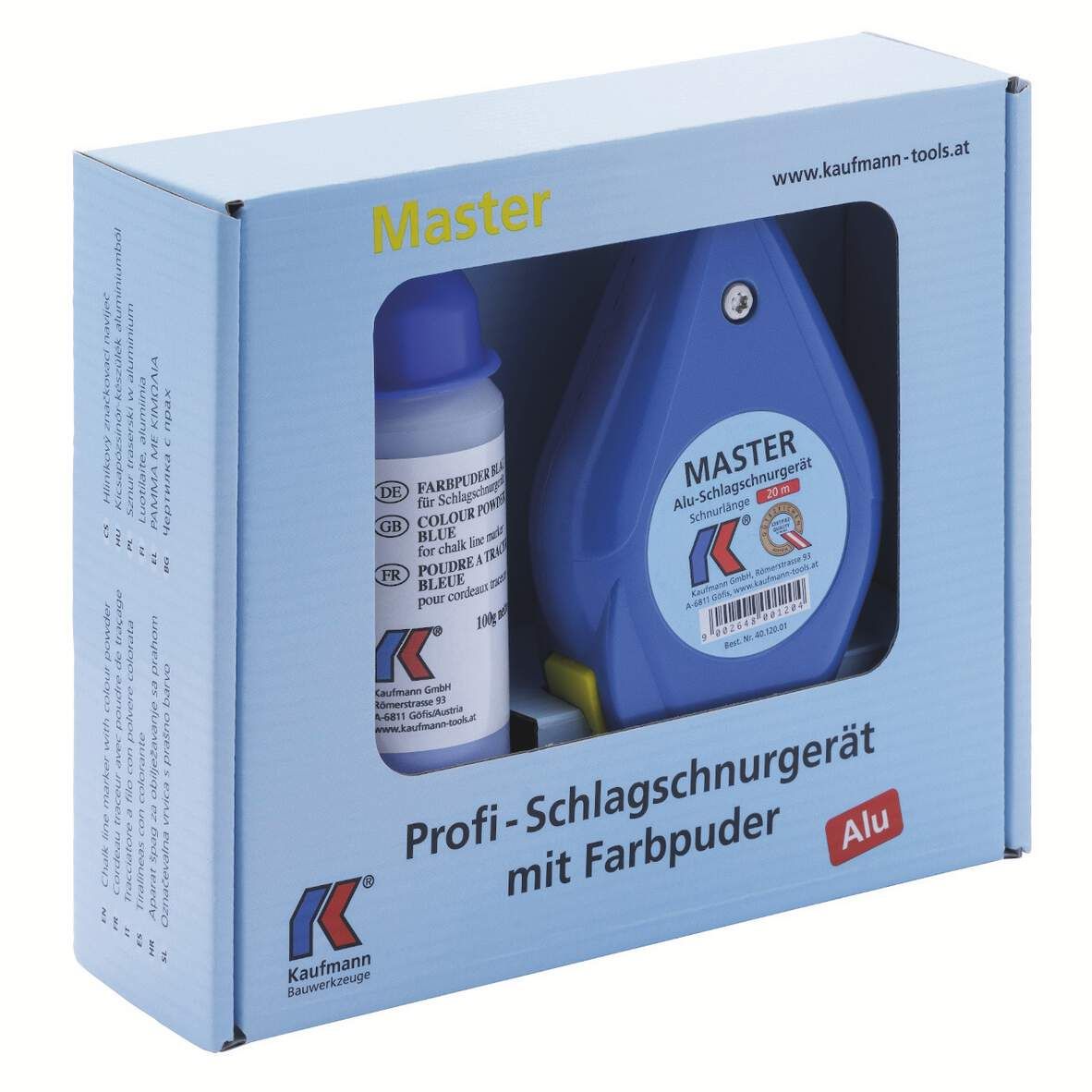 KAUFMANN Schlagschnurgerät Master SB mit Farbpuder blau 100g
