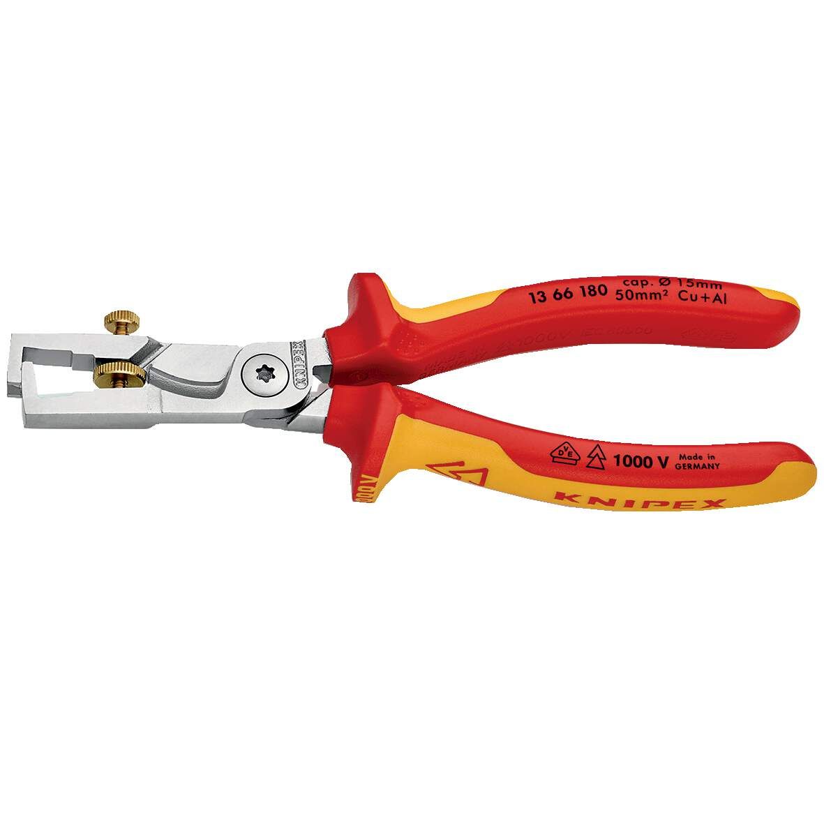 KNIPEX Kabelschere mit Abisolierfunktion 180mm
