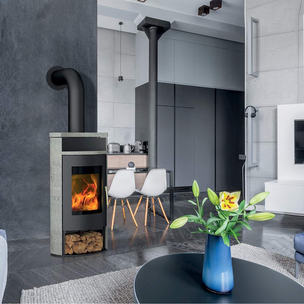 KÖNIGSHÜTT Kaminofen Auriga Naturstein Serpentin
