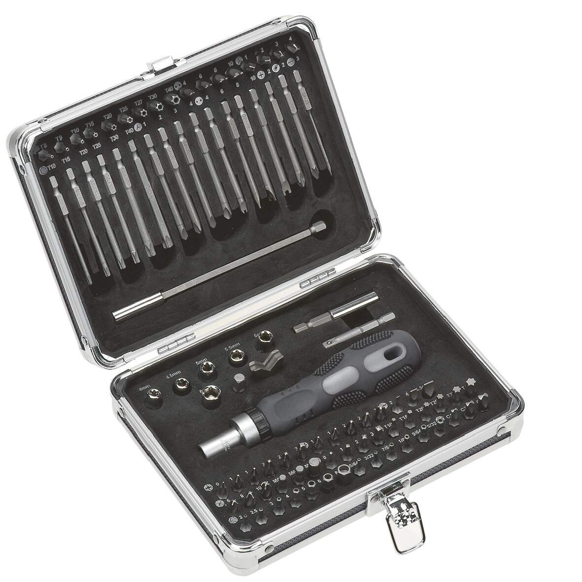 KWB Bit-Set inklusive Schraubendreher mit Ratschenfür Alu-Koffer 92-teilig