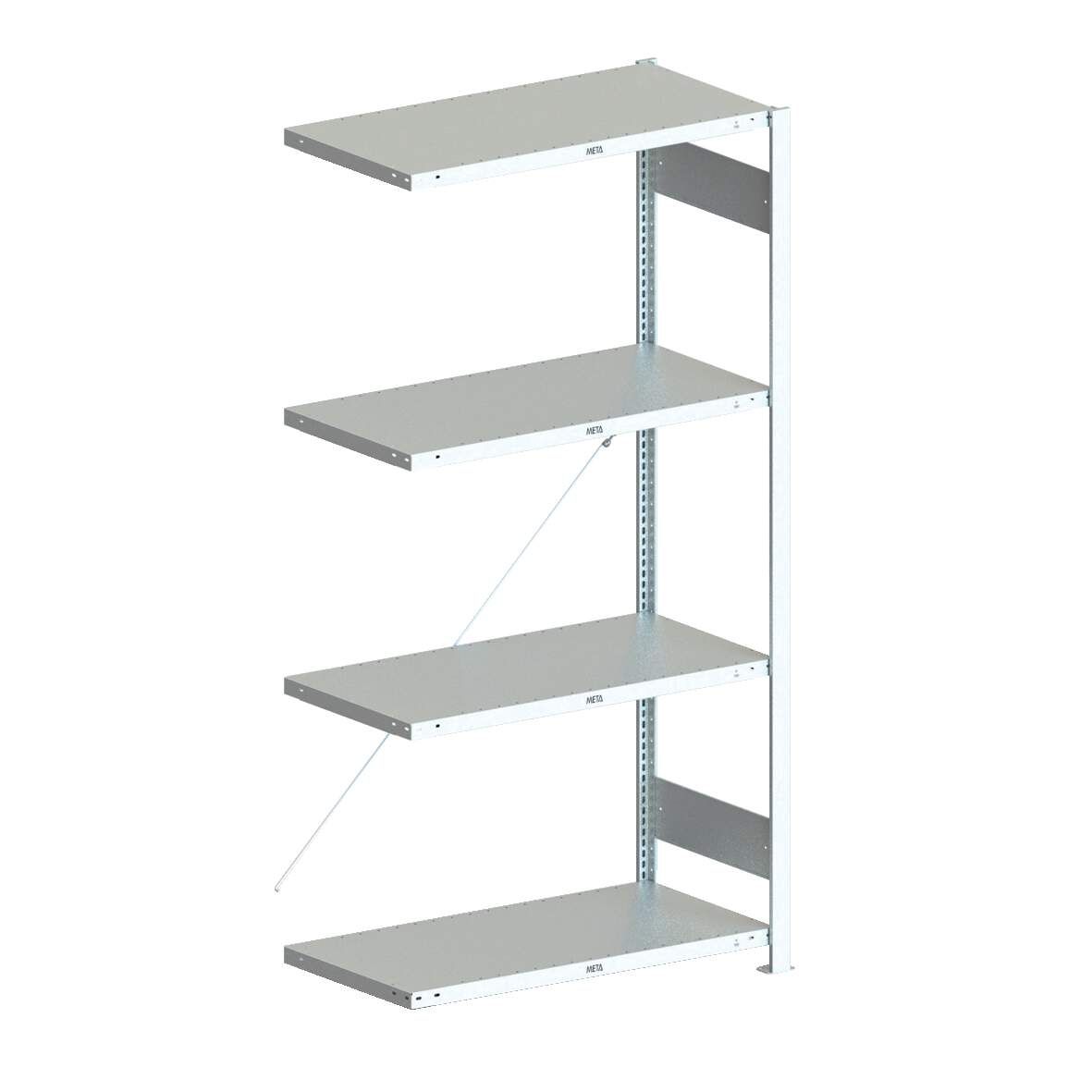 META Steckregal 150 Clip Set verzinkt AR 200x100x40cm, 4 Böden