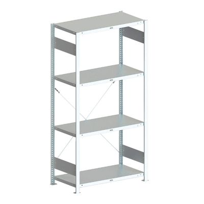 META Steckregal 150 Clip Set verzinkt GR 200x100x40cm, 4 Böden