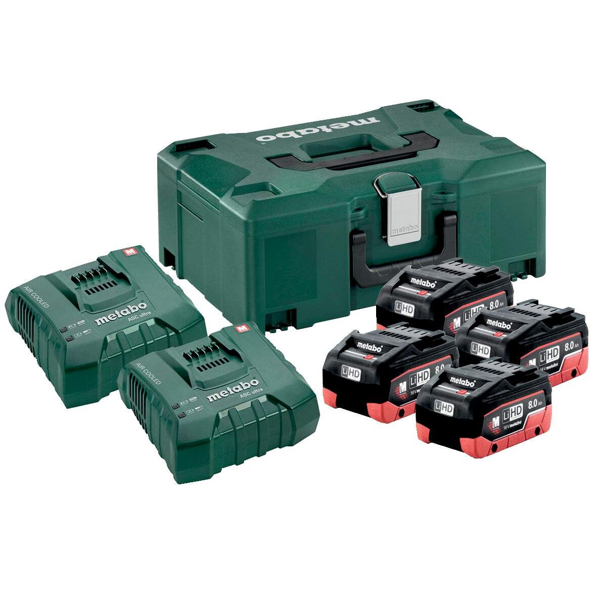 METABO Basis-Set LiHD 4x8,0 Ah 2x ASC Ultra