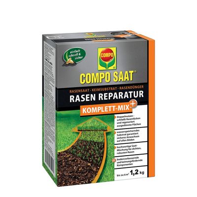 COMPO Rasen Reparatur Komplett Mix+ 1,2kg für 6m2