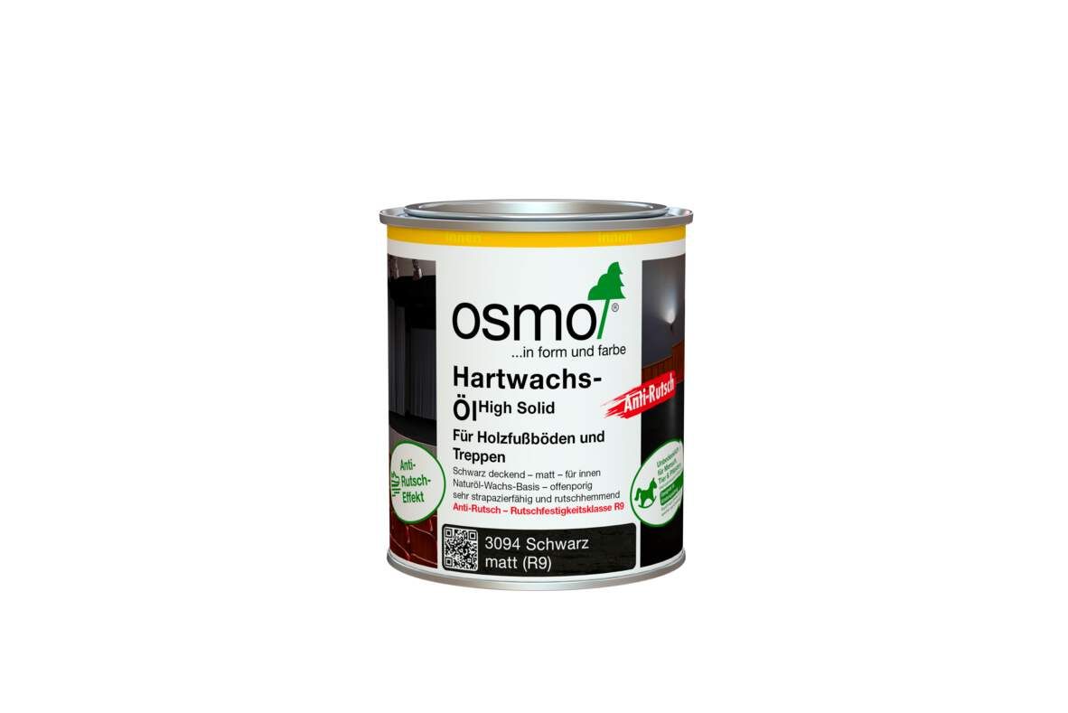 OSMO COLOR Hartwachs-Öl Anti-Rutsch 2,5l Schwarz matt (R9)