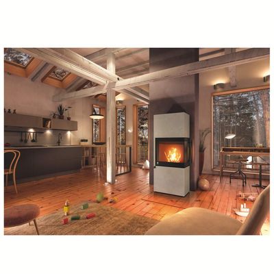 DROOFF Kaminofen Livera Panorama L li ArtBeton pure