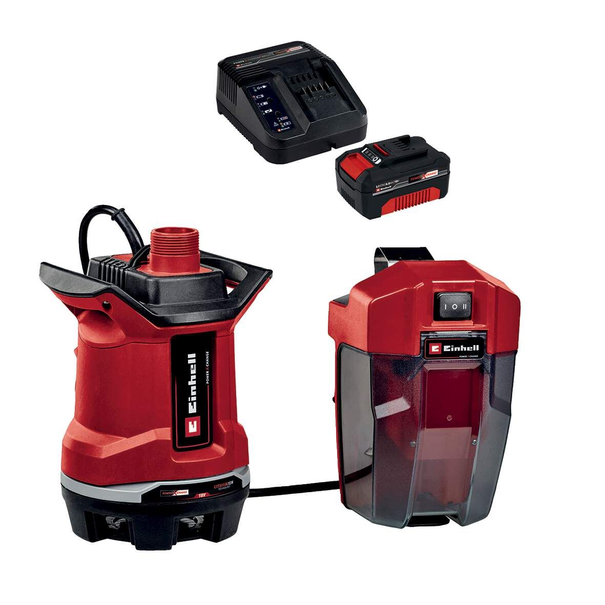 EINHELL Akku-Schmutzwasserpumpe GE-DP 18/25 Li 4,0 Ah Set