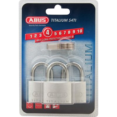 ABUS Vorhangschloss Titalium 54TI/40 Triples,inklusive 2 Schlüssel