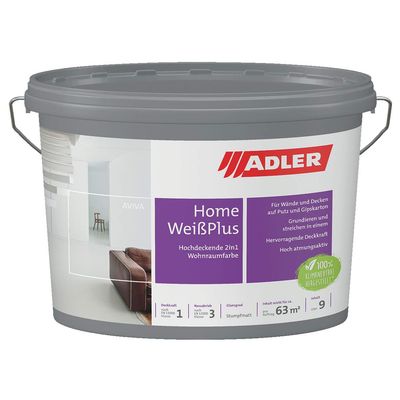 ADLER Wandfarbe Aviva Home weiß Plus 15L