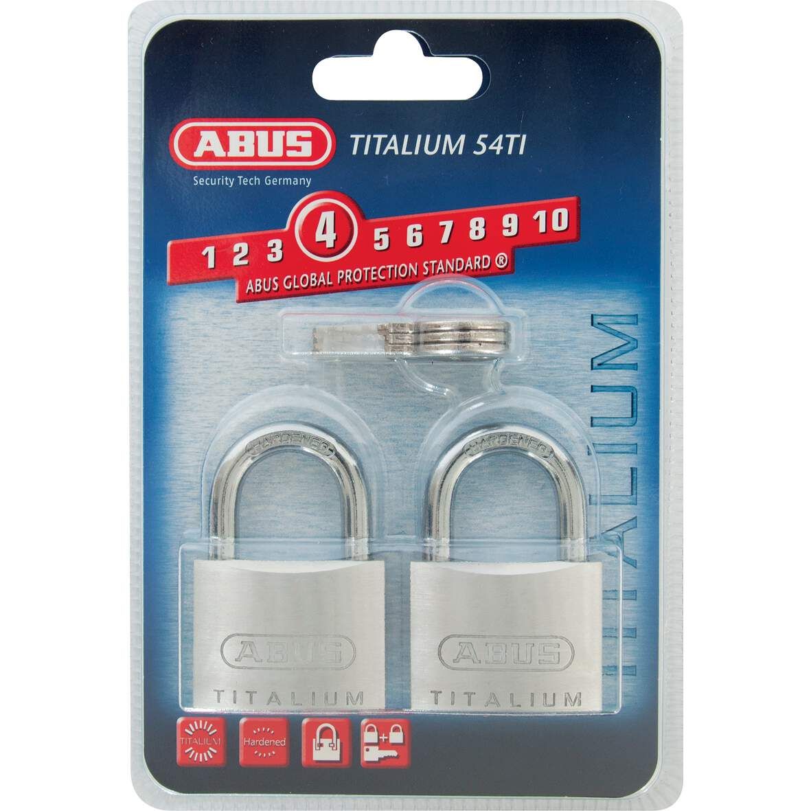 ABUS Vorhangschloss Titalium 54TI/40 Twins,inklusive 2 Schlüssel