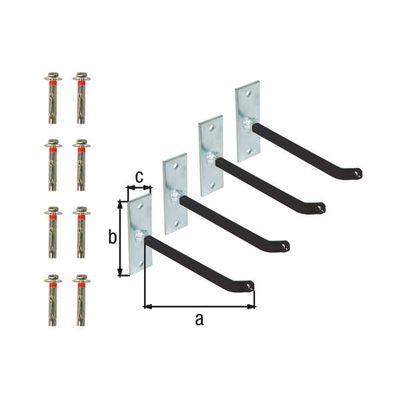 ALBERTS Felgenhalter-Set verzinkt, 4 Stück Stahlhaken