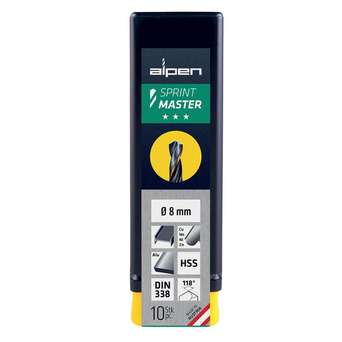 ALPEN Spiralbohrer HSS Sprint Master Schaft 12,5mm, DM 19,0mm, 1 Pk