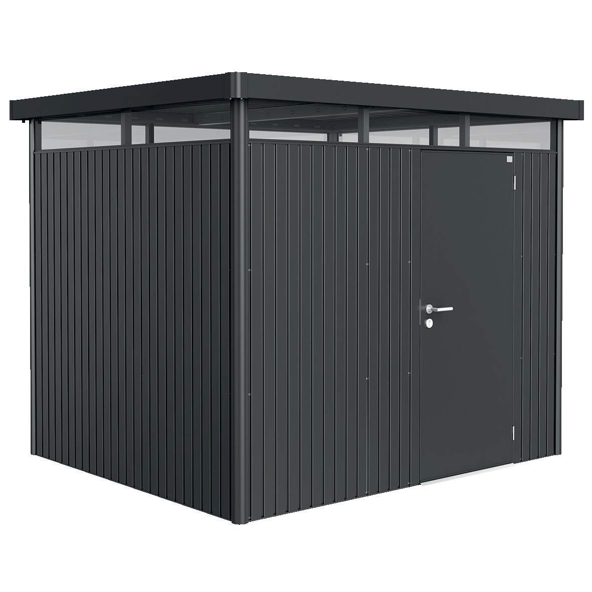 BIOHORT Gerätehaus HighLine Größe H3 dunkelGröße -metallic, Standardtür