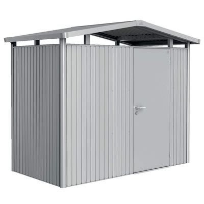 BIOHORT Gerätehaus Panorama Größe P1 silber-metallic mit Standardtür