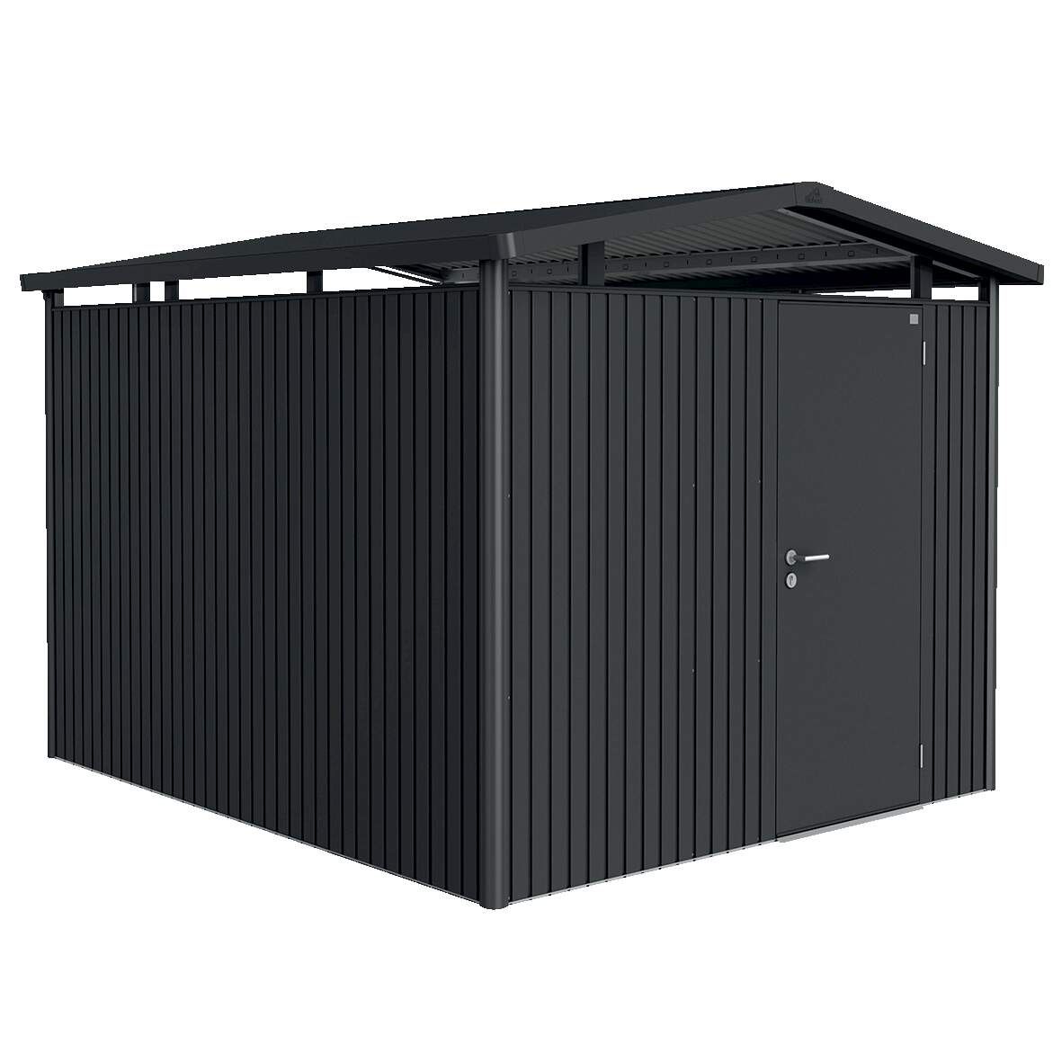 BIOHORT Gerätehaus Panorama Größe P5 dunkelgrau-metallic mit Standardtür