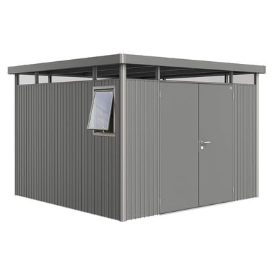 BIOHORT Gerätehaus Highline Größe H6 WE quarzgr-metallicmit Doppeltür