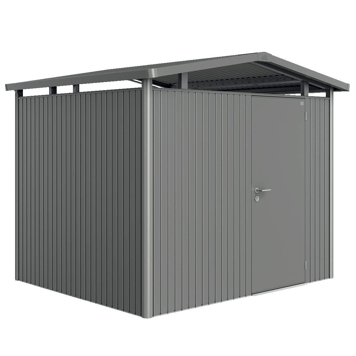 BIOHORT Gerätehaus Panorama Größe P3 quarzgrau-metallic mit Standardtür