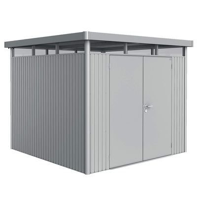 BIOHORT Gerätehaus HighLine Größe H4 silber-metallic, Doppeltür