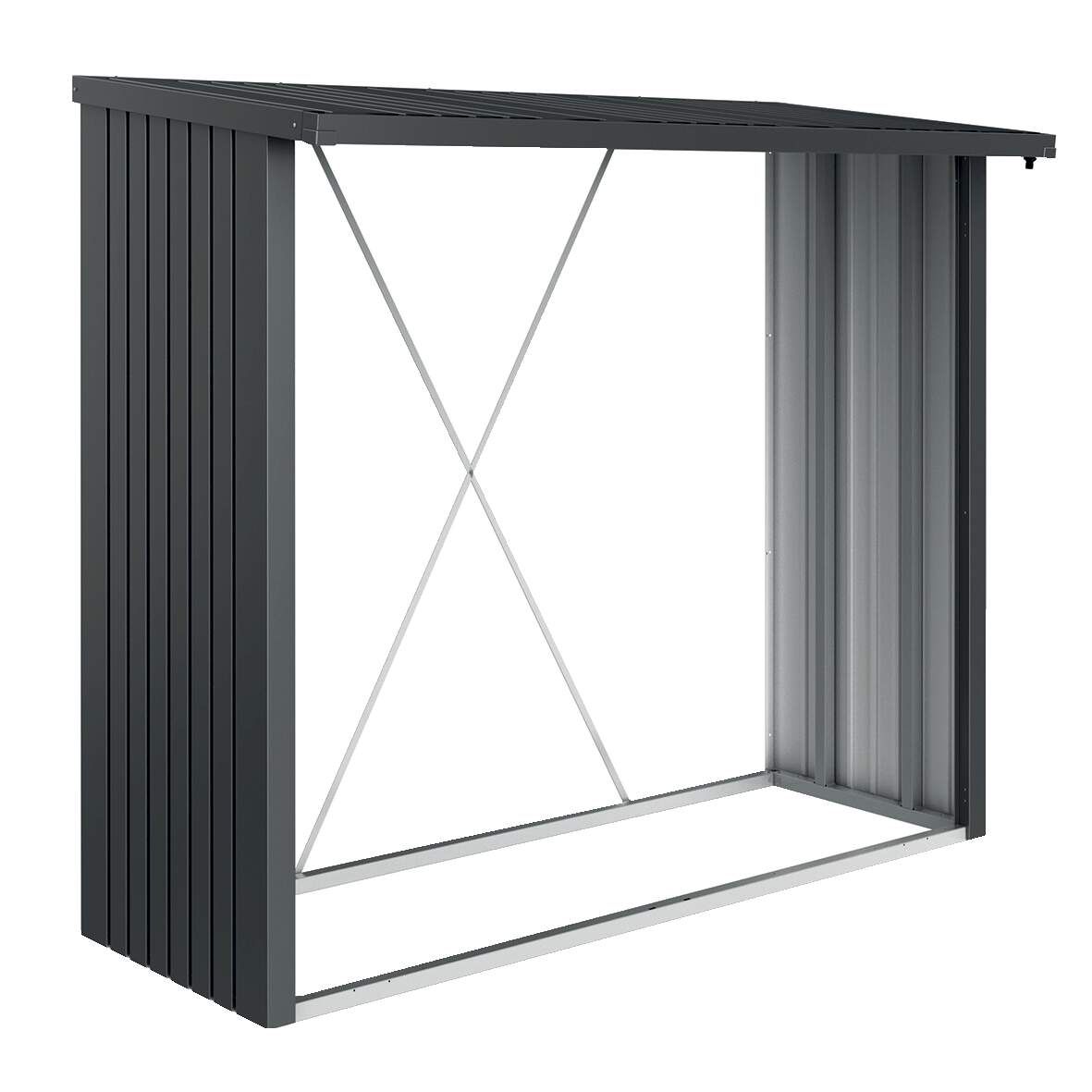 BIOHORT Kaminholzregal Woodstock 230 dunkelgrau-metallic