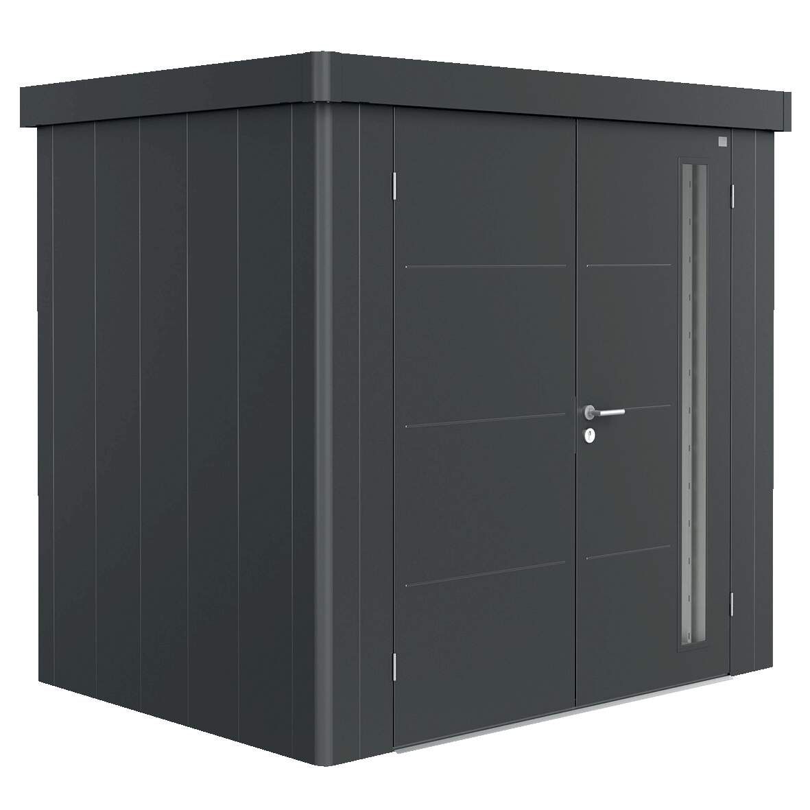 BIOHORT Gerätehaus Neo Größe 1B dunkelgrau-metallic, Doppeltür