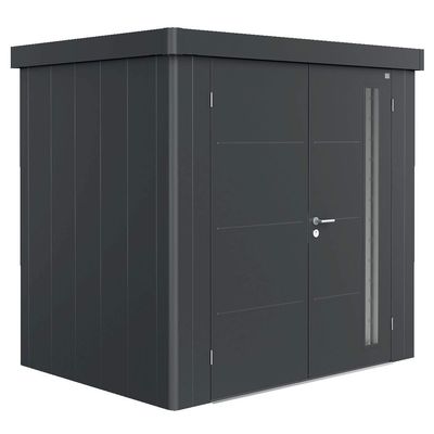 BIOHORT Gerätehaus Neo Größe 1B dunkelgrau-metallic, Doppeltür