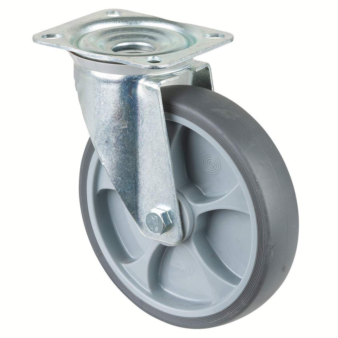 BS-ROLLEN Lenkrolle mit Platte DM 200mm TPE, Tragkraft 220kg