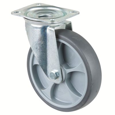 BS-ROLLEN Lenkrolle mit Platte DM 200mm TPE, Tragkraft 220kg