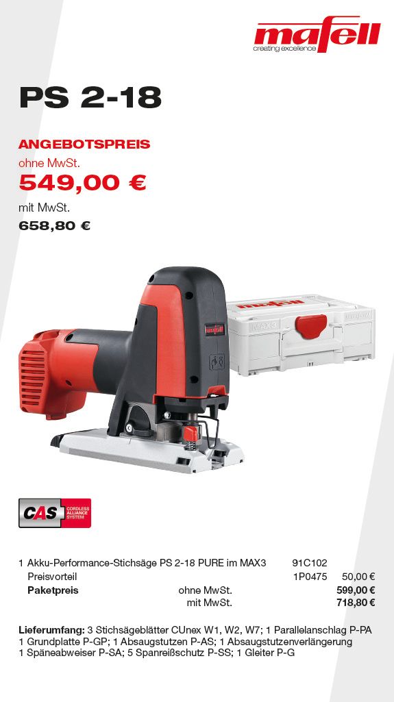 MAFELL Akku-Performance-Stichsäge PS 2-18 PURE im MAX3 - Angebote Plus 2025#5