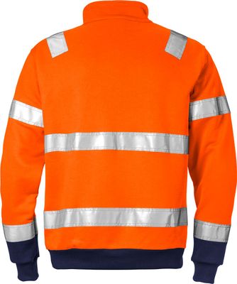 FRISTADS High Vis Zipper-Sweatshirt Kl. 3 728 SHV Größe S