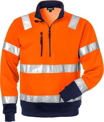 FRISTADS High Vis Zipper-Sweatshirt Kl. 3 728 SHV Größe M