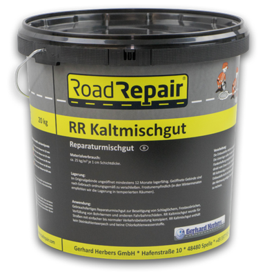 RR Road Repair Kaltmischgut 20kg Körnung 0/5 - 33 Kübel (Palette)