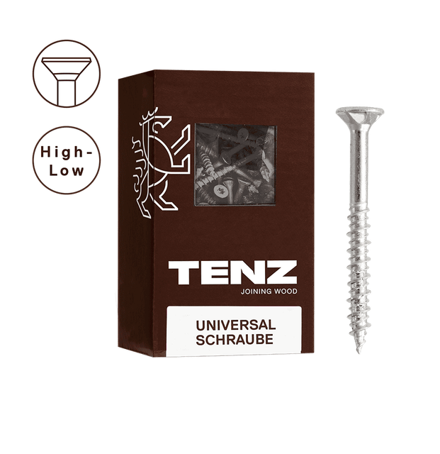 TENZ Holzschrauben TX Senkkopf TG High-Low verzinkt 5,0 x 80 100 Stk