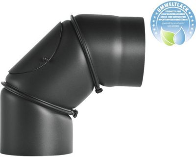 BERTRAMS Bogen 90° Seno verstellbar mit Tür DM 120 schwarz