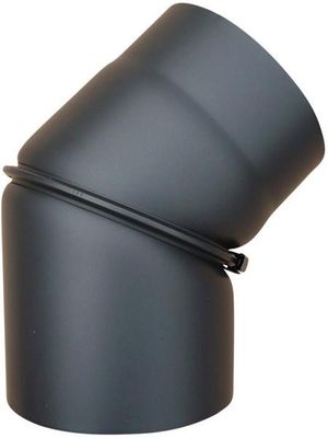 BERTRAMS Ofenrohr Bogen 45° verstellbar DM 130mm schwarz ohne Tür Seno