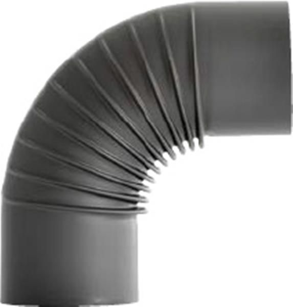 BERTRAMS Ofenrohr Rippenbogen ohne Tür PELETT 90° DM 80mm